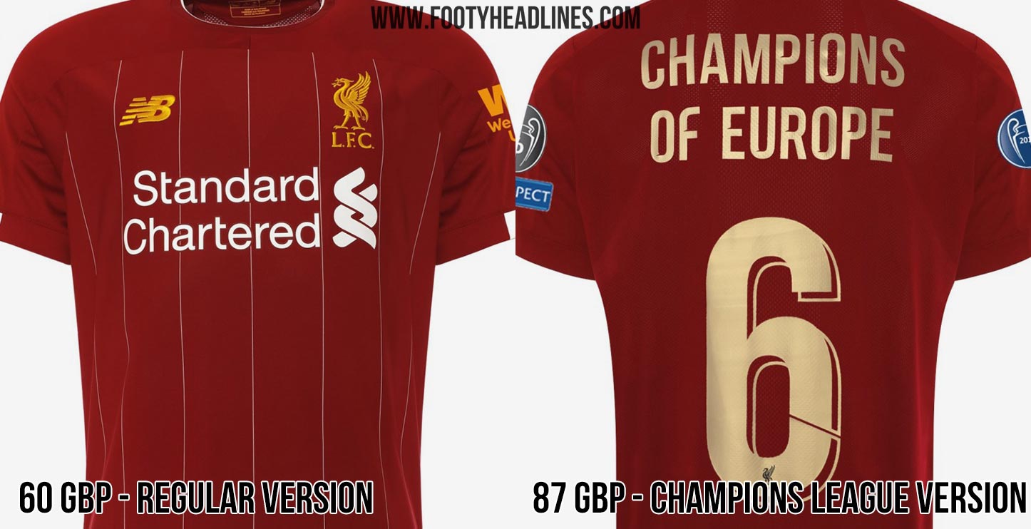 Champions of europe liverpool jersey sales